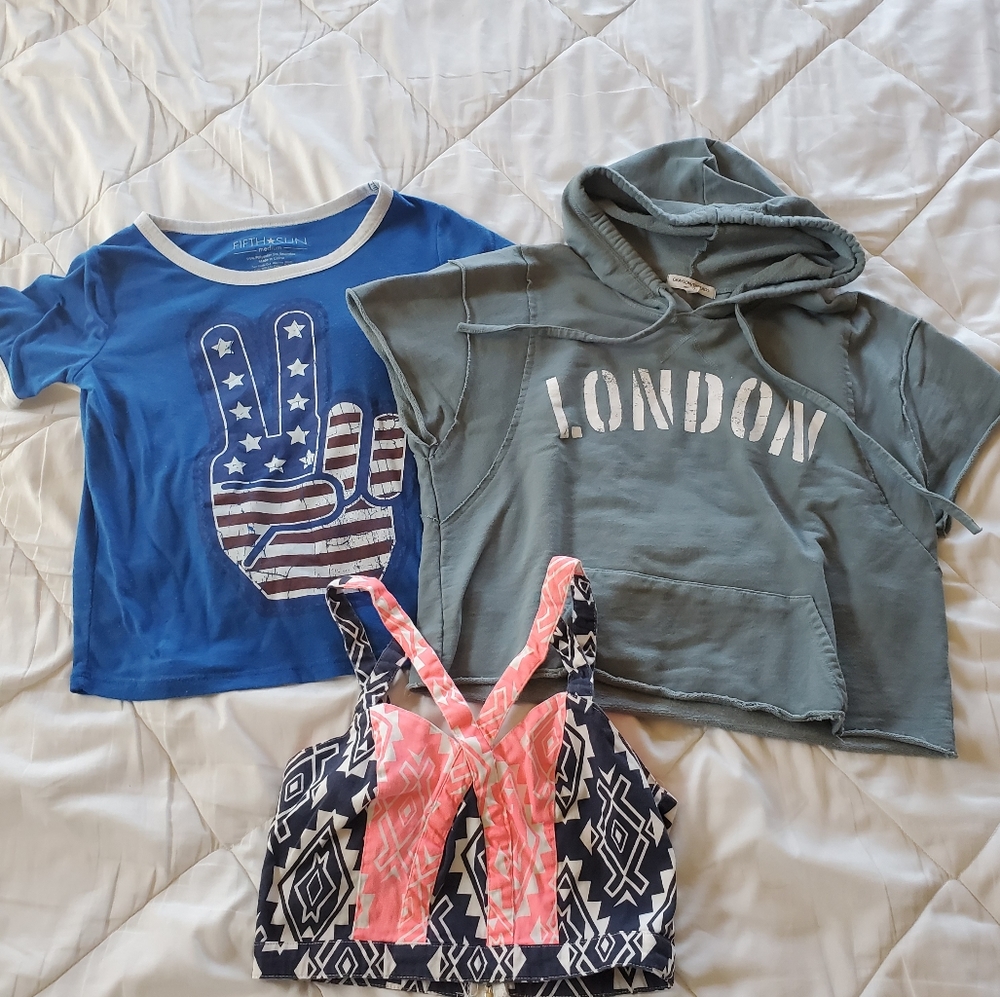 Pink and Blue crop top ONLY